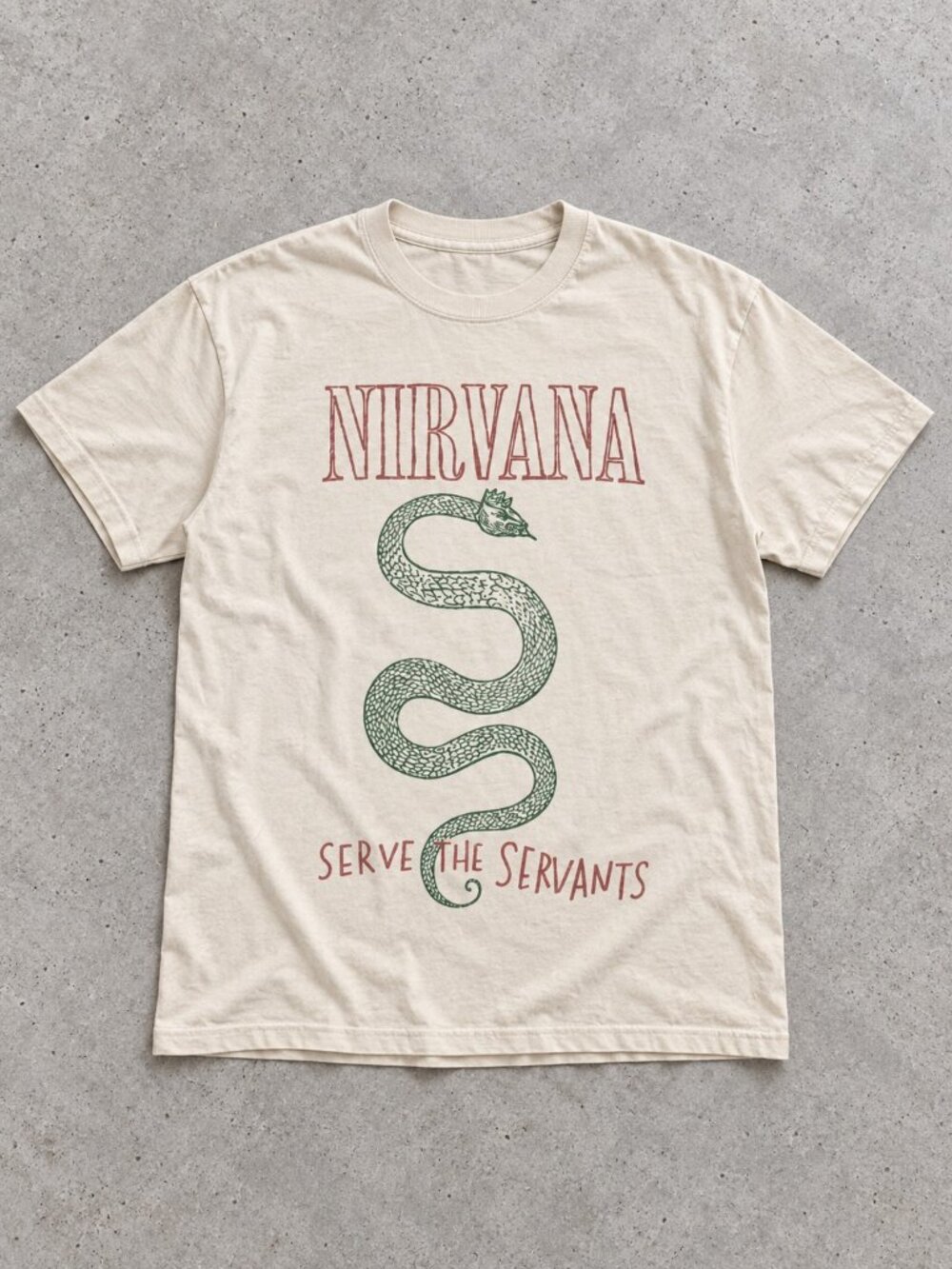 Nirvana Serve the Servants Snake Cream Gildan T-Shirt
